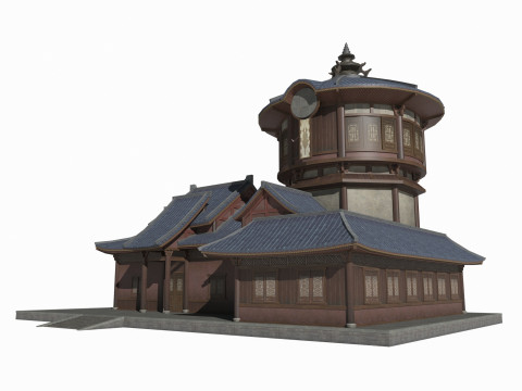Asian Ancient Architecture Shop 3D Model