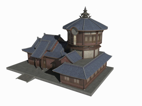 Asian Ancient Architecture Shop 3D Model