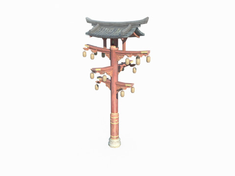 East Asian architectural street lights 3D-Modell