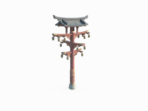 East Asian architectural street lights 3D-Modell