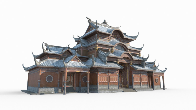 Ancient Snow Palaces in East Asia 3D Model .c4d .max .obj .3ds .fbx .stl .blend 
