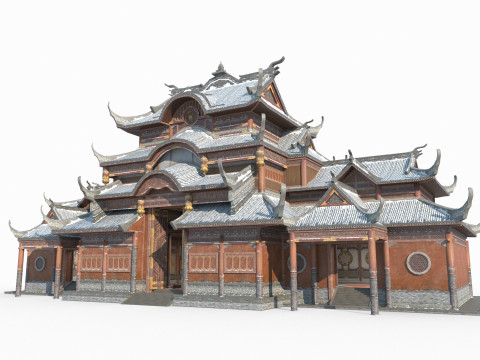 Ancient Snow Palaces in East Asia 3D Model