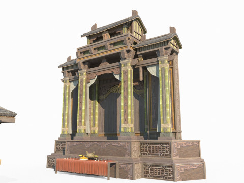 East Asian Ancient Architecture Temples Model 3D
