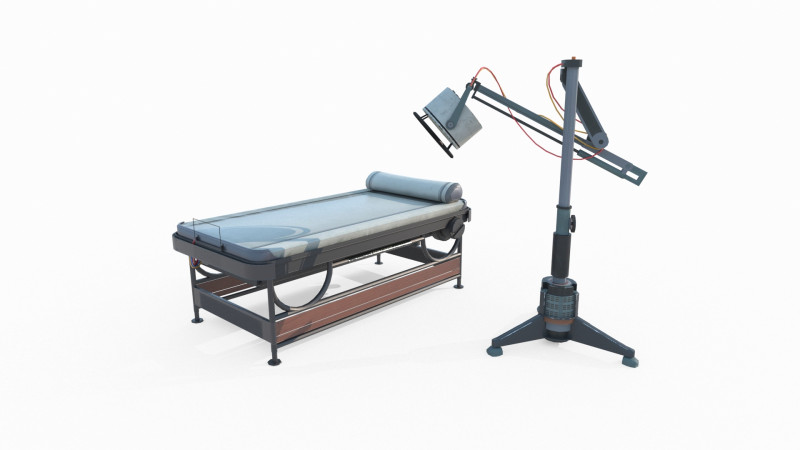 Future Science Fiction Surgical Bed 3D Model .c4d .max .obj .3ds .fbx .stl .blend 