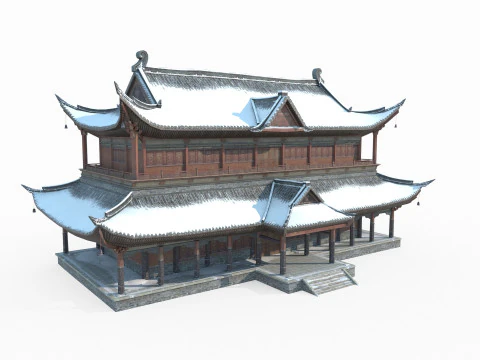 Palaces in the Snow of Ancient Architecture in East Asia 3D Model