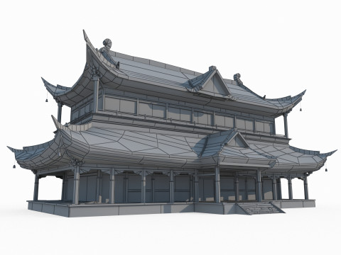 Palaces in the Snow of Ancient Architecture in East Asia 3D Model