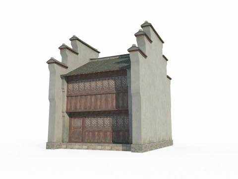 Asian Ancient Architecture Southern Houses 3D Model
