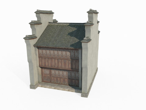 Asian Ancient Architecture Southern Houses 3D 모델