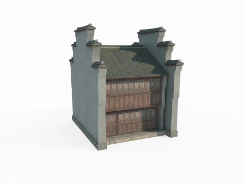 Asian Ancient Architecture Southern Houses 3D Model