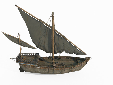 Ancient vehicle sailboat 3D Модель
