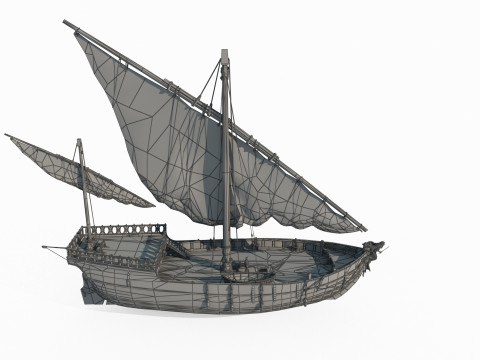 Ancient vehicle sailboat Modèle 3D