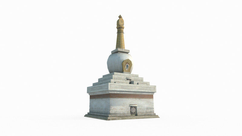 East Asian ancient architecture Xizang pagoda Modello 3D .c4d .max .obj .3ds .fbx .stl .blend 