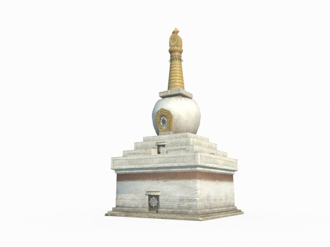 East Asian ancient architecture Xizang pagoda Modello 3D