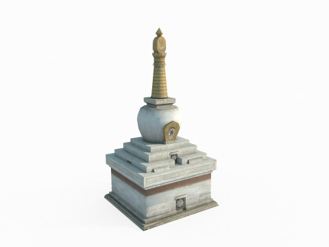 East Asian ancient architecture Xizang pagoda Modello 3D