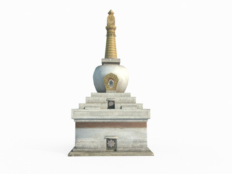 East Asian ancient architecture Xizang pagoda Modello 3D
