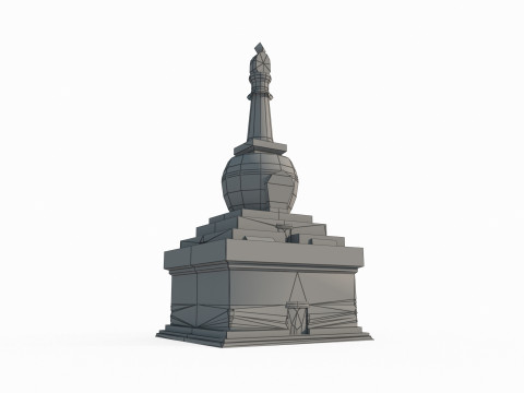 East Asian ancient architecture Xizang pagoda Modello 3D