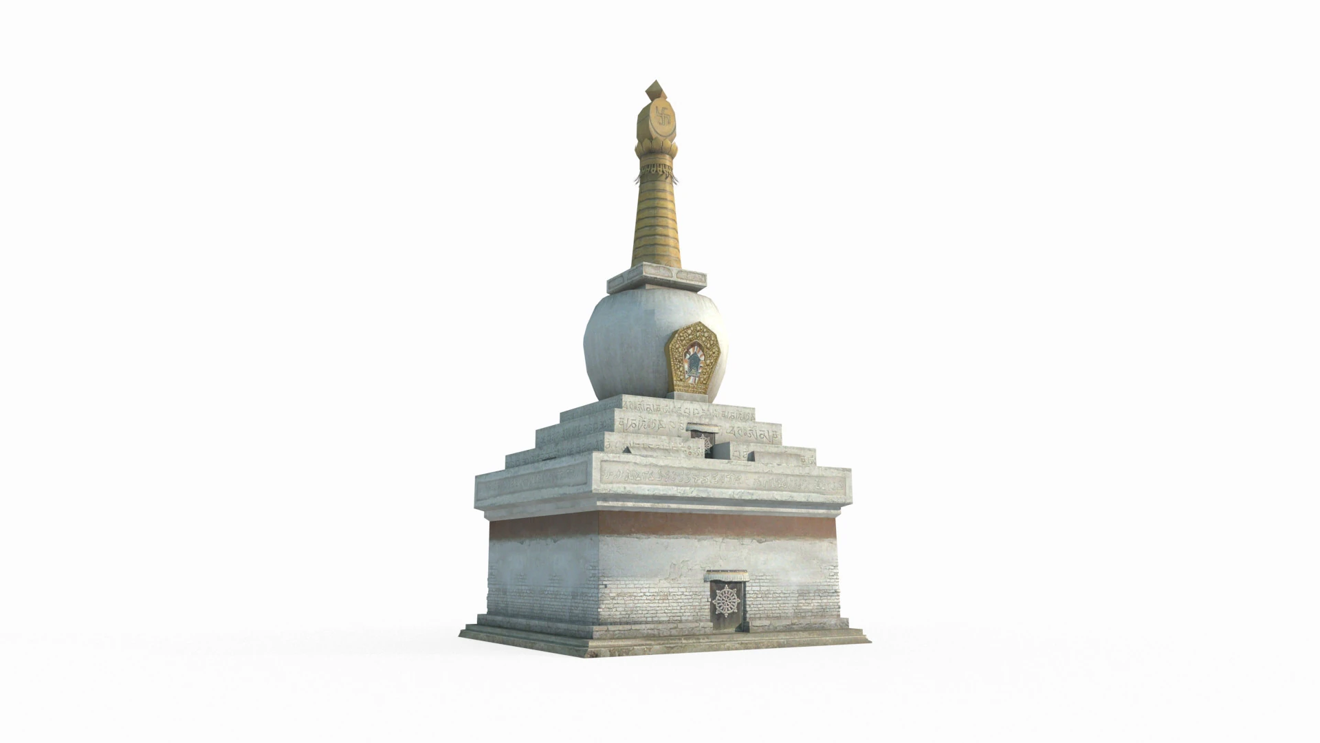 The East Asian Ancient Architecture Watchtower 3D Model .c4d .max .obj .3ds .fbx .stl .blend