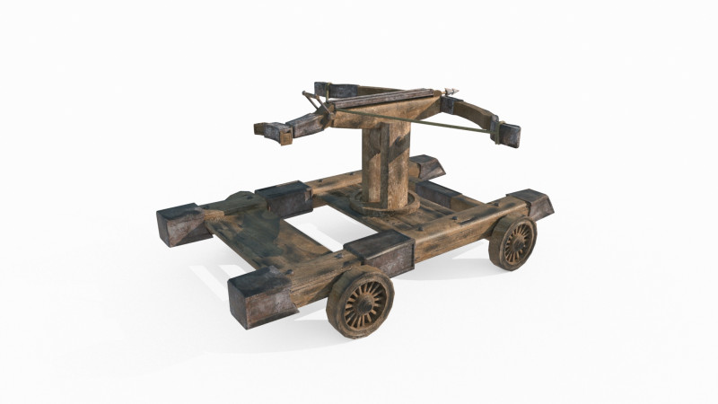 Ancient Asian crossbow cart 3D-Modell .c4d .max .obj .3ds .fbx .stl .blend 