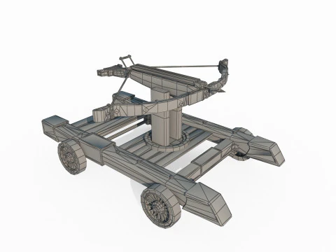 Ancient Asian crossbow cart 3D Model