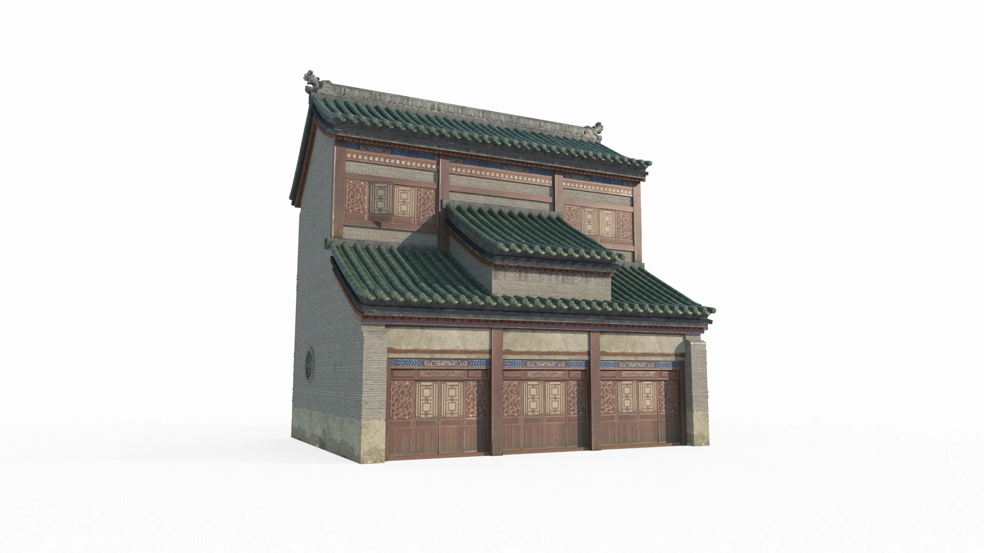 Asian Ancient Architecture Snack Shop 3D Model .c4d .max .obj .3ds .fbx .stl .blend 