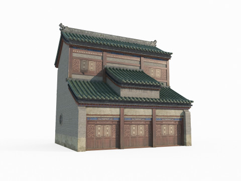 Asian Ancient Architecture Snack Shop 3D Model