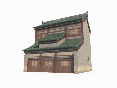 Asian Ancient Architecture Snack Shop Model 3D