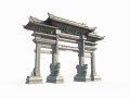 Ancient Asian Architecture memorial archway 3D Модель