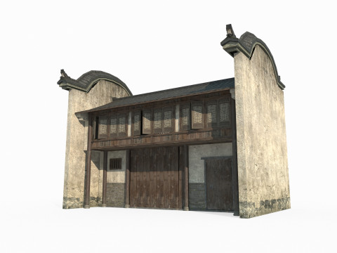 East Asian ancient architecture urban residential buildings Modello 3D