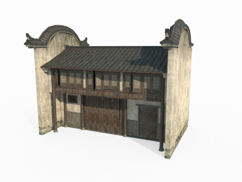 East Asian ancient architecture urban residential buildings Modello 3D