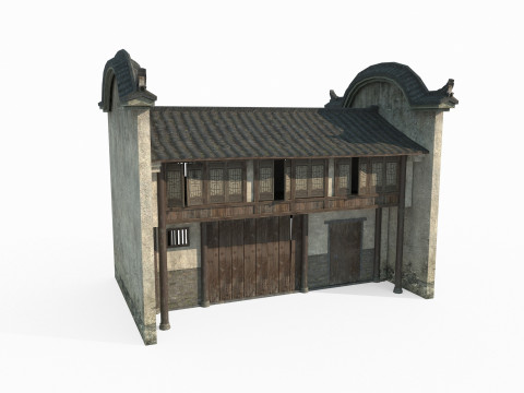 East Asian ancient architecture urban residential buildings Modello 3D