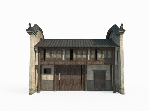 East Asian ancient architecture urban residential buildings Modello 3D
