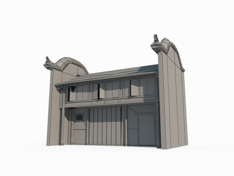 East Asian ancient architecture urban residential buildings Modello 3D