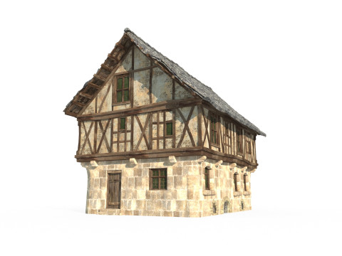 Medieval City House Shop 3D Model