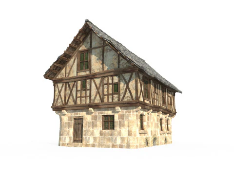 Medieval City House Shop 3D Model