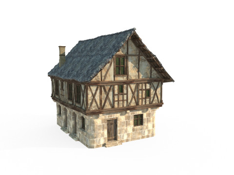 Medieval City House Shop 3D Model