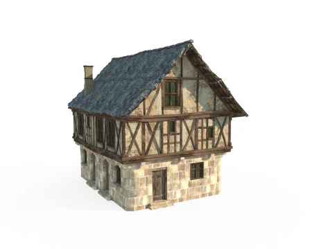 Medieval City House Shop 3D Model