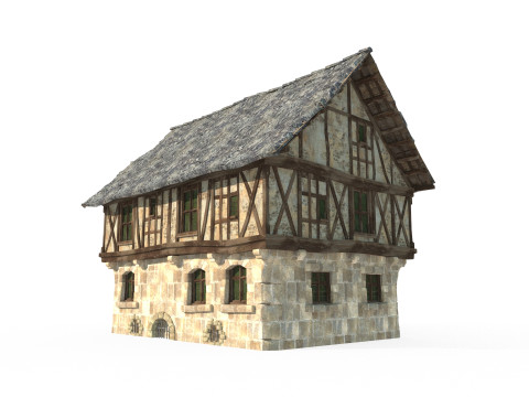 Medieval City House Shop 3D Model
