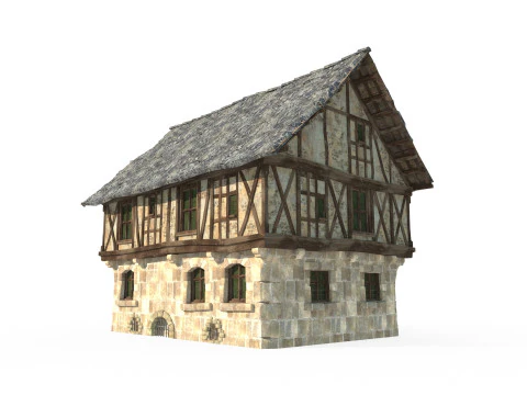 Medieval City House Shop 3D Model