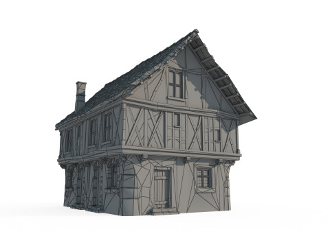 Medieval City House Shop 3D Model