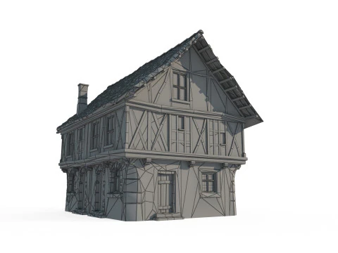 Medieval City House Shop 3D Model