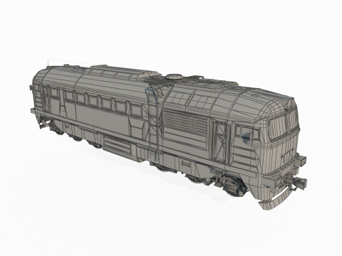 Old style green leather locomotive Modelo 3D