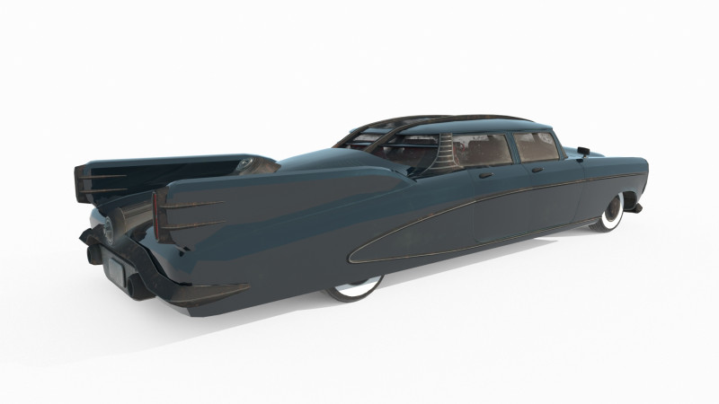 Future sci-fi retro sedan 3D मॉडल .c4d .max .obj .3ds .fbx .stl .blend 