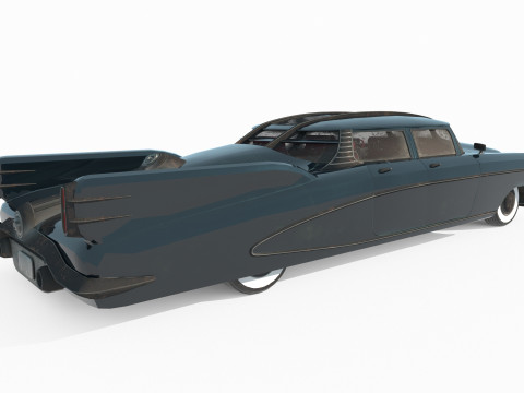 Future sci-fi retro sedan 3D Модель