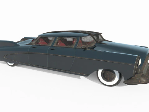 Future sci-fi retro sedan 3D Model