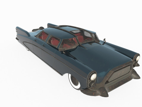Future sci-fi retro sedan 3D मॉडल