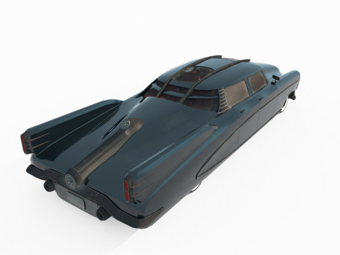 Future sci-fi retro sedan 3D मॉडल