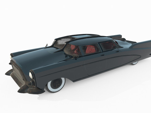 Future sci-fi retro sedan 3D मॉडल