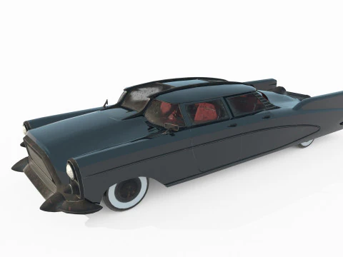 Future sci-fi retro sedan 3D Model