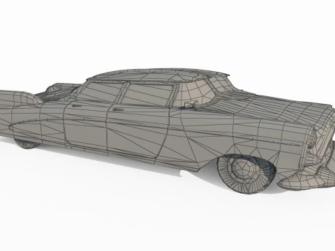 Future sci-fi retro sedan 3D Model