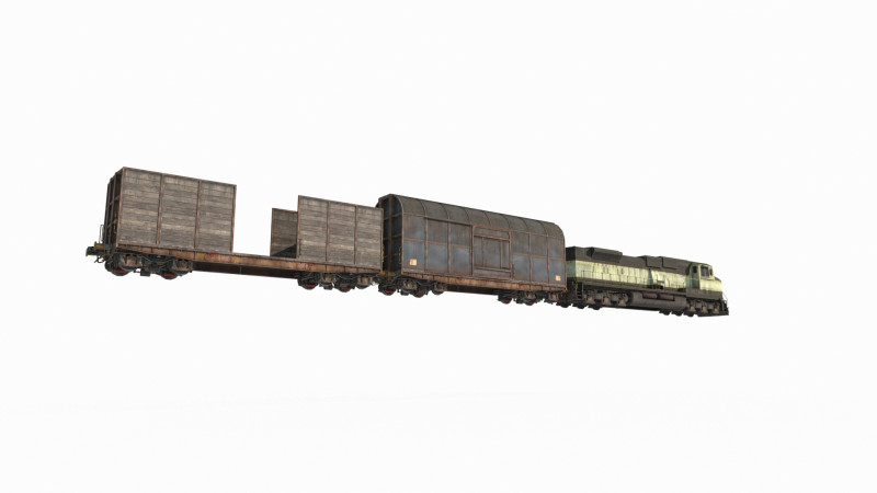 Old style transport train 3D Model .c4d .max .obj .3ds .fbx .stl .blend 